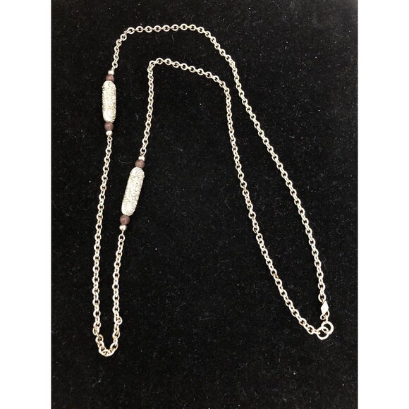 Sarah Coventry vintage necklace chain etched beads 36" long costume jewelry - Picture 4 of 5